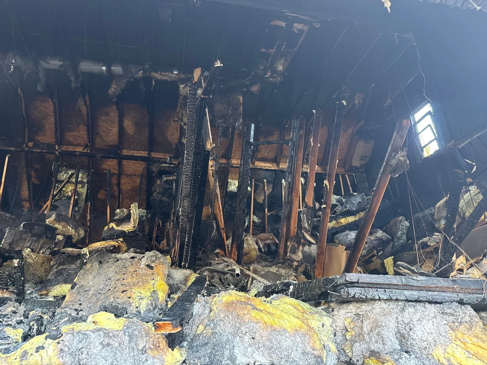 Cleaning soot and smoke residue from a fire-damaged interior