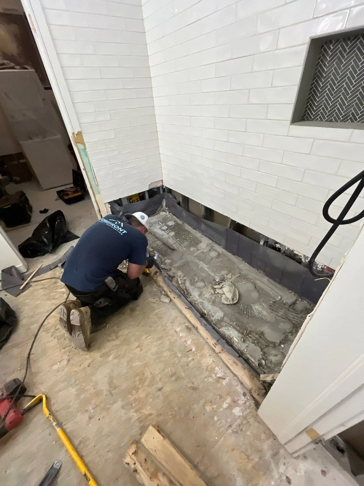 Interior opened to the framing and insulation during reconstruction