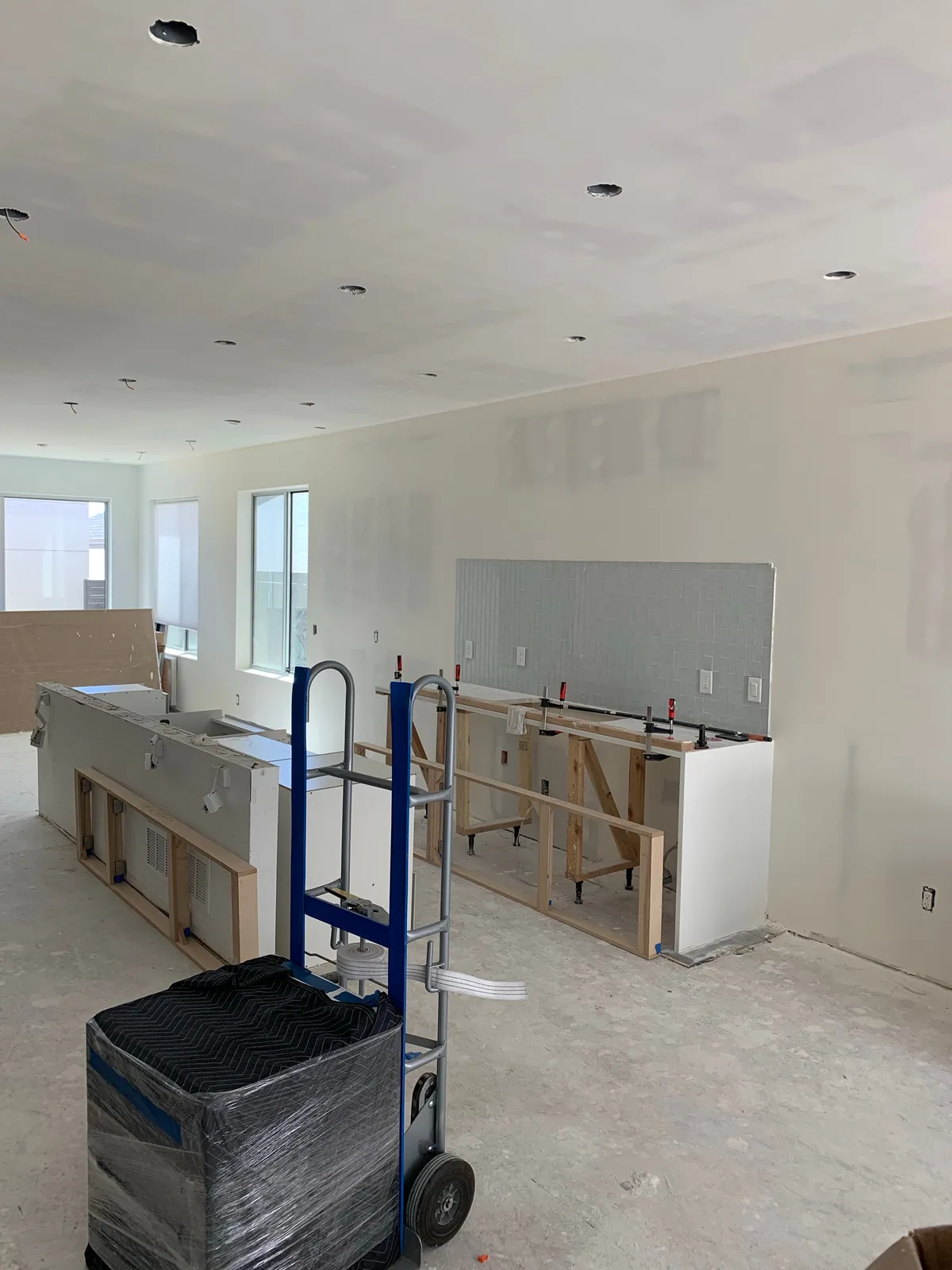 Kitchen reconstruction in progress after water damage in a Colorado home