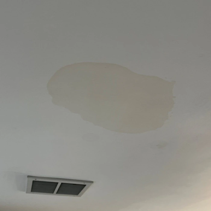 Water stain spreading across a ceiling below a hidden leak